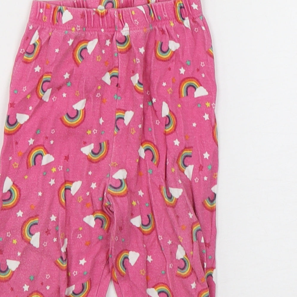 Primark Girls Pink Geometric Cotton  Pyjama Pants Size 12-18 Months