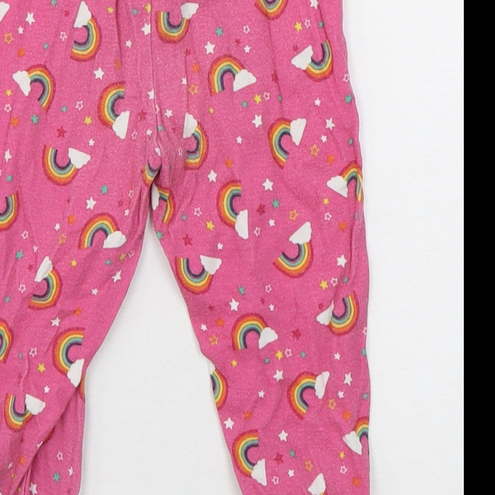 Primark Girls Pink Geometric Cotton  Pyjama Pants Size 12-18 Months