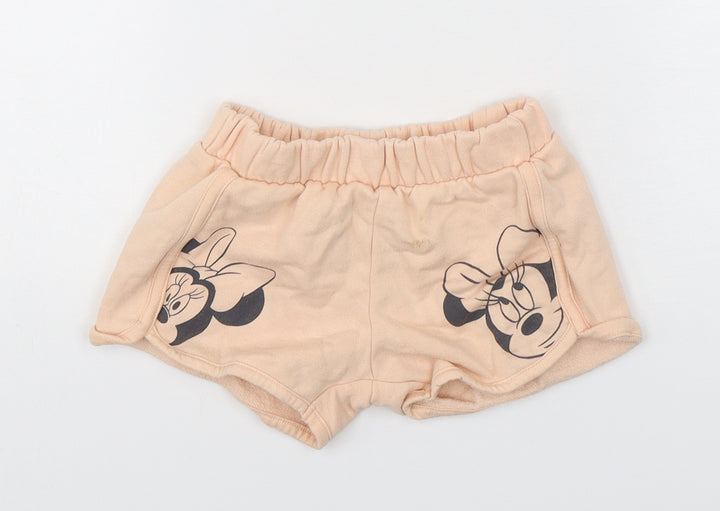 Disney Girls Pink  Cotton Sweatpants Trousers Size 18-24 Months   - Shorts