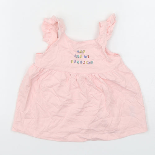 George Girls Pink  Cotton A-Line  Size 18-24 Months  Square Neck Pullover