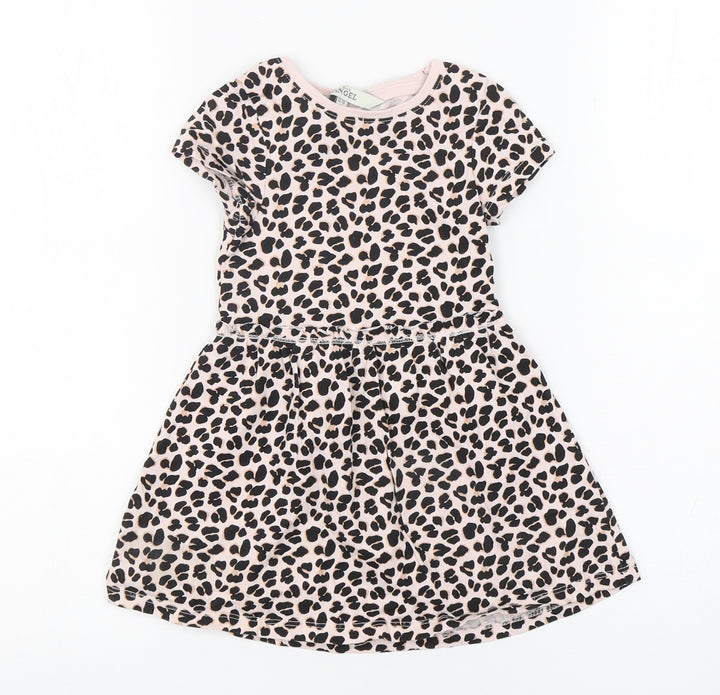 E-vie Girls Multicoloured Animal Print Cotton A-Line  Size 12-18 Months  Round Neck