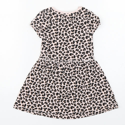 E-vie Girls Multicoloured Animal Print Cotton A-Line  Size 12-18 Months  Round Neck