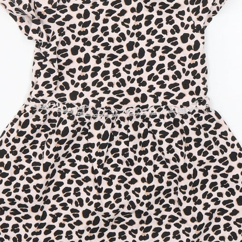 E-vie Girls Multicoloured Animal Print Cotton A-Line  Size 12-18 Months  Round Neck