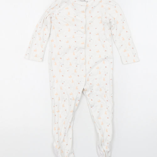 F&F Girls Multicoloured Floral Cotton Babygrow One-Piece Size 12-18 Months  Snap