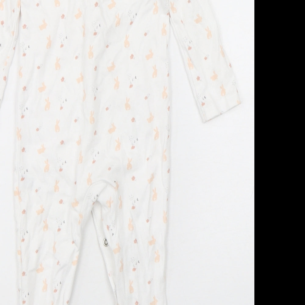 F&F Girls Multicoloured Floral Cotton Babygrow One-Piece Size 12-18 Months  Snap