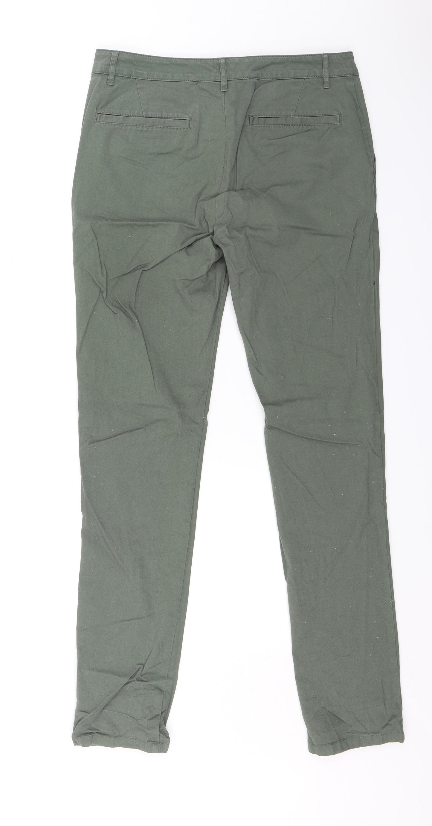 ASOS Mens Green  Cotton Chino Trousers Size 32 L34 in Regular