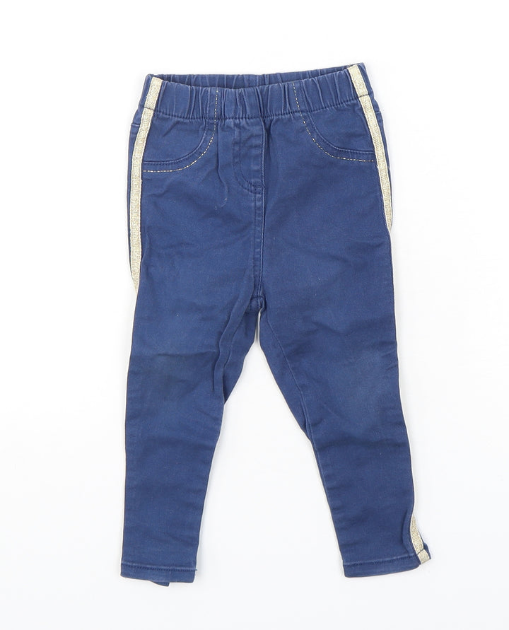 Matalan Girls Blue Cotton Capri Jeans Size 12-18 Months