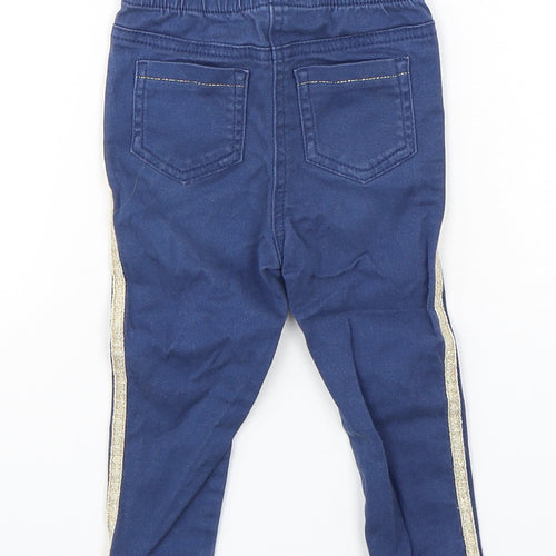 Matalan Girls Blue  Cotton Capri Jeans Size 12-18 Months