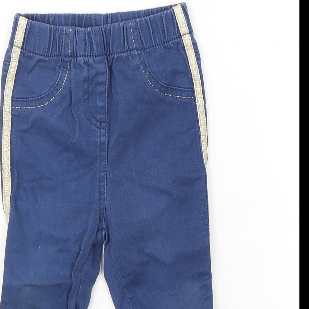 Matalan Girls Blue  Cotton Capri Jeans Size 12-18 Months