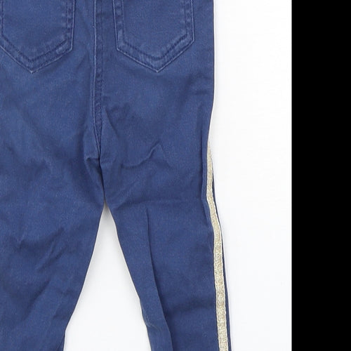 Matalan Girls Blue  Cotton Capri Jeans Size 12-18 Months