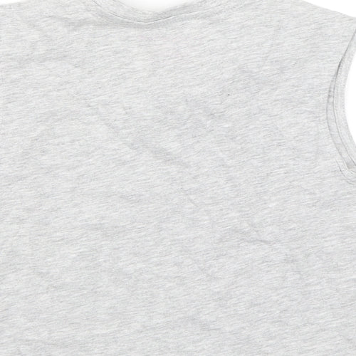 Primark Girls Grey  Cotton Basic Tank Size 8-9 Years Round Neck Pullover