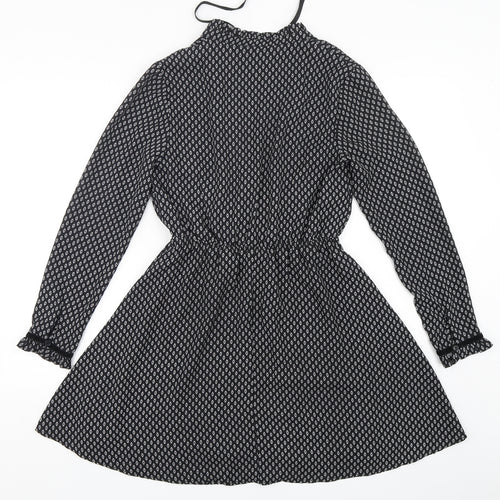 Atmosphere Womens Black Geometric Polyester Fit & Flare  Size 8  V-Neck