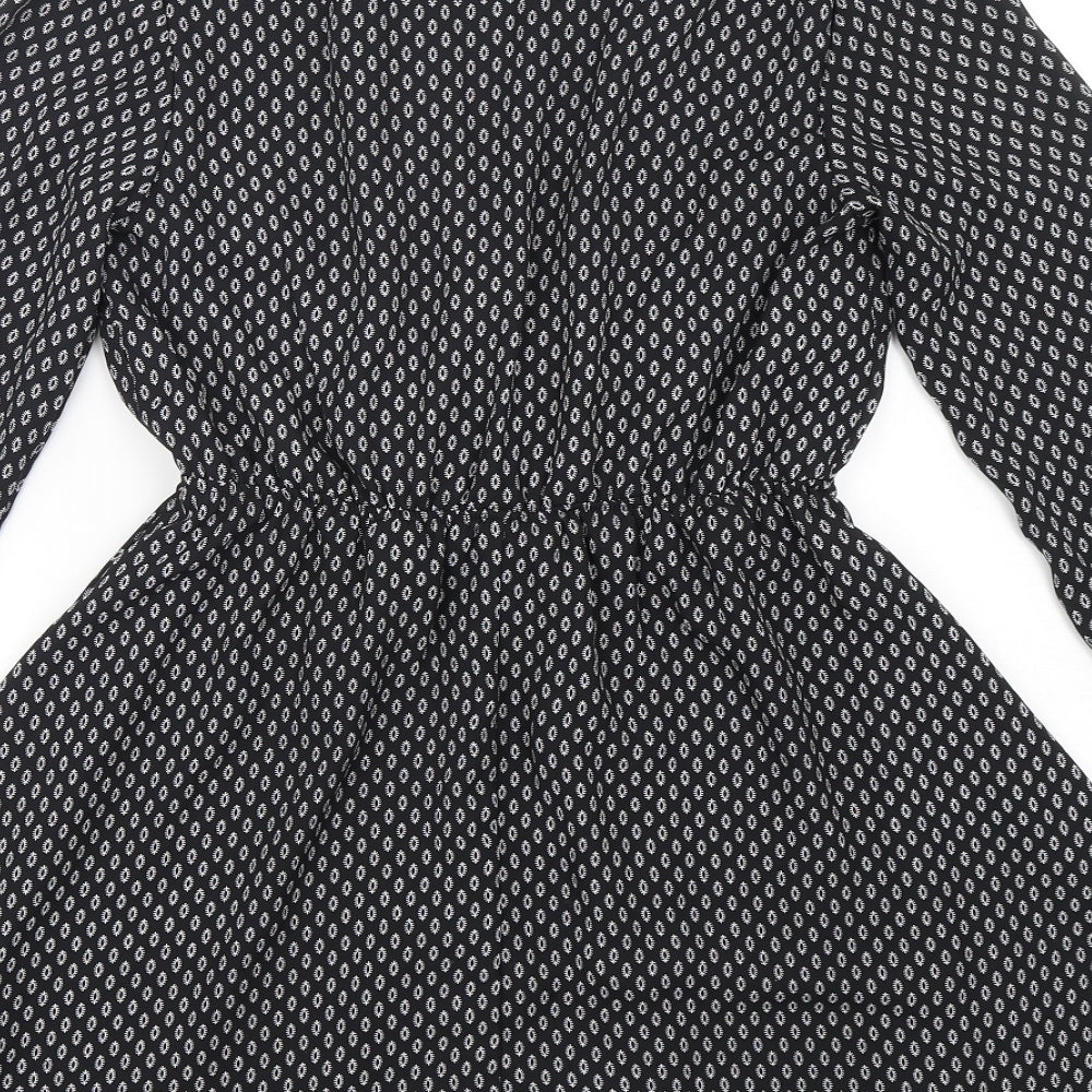 Atmosphere Womens Black Geometric Polyester Fit & Flare  Size 8  V-Neck