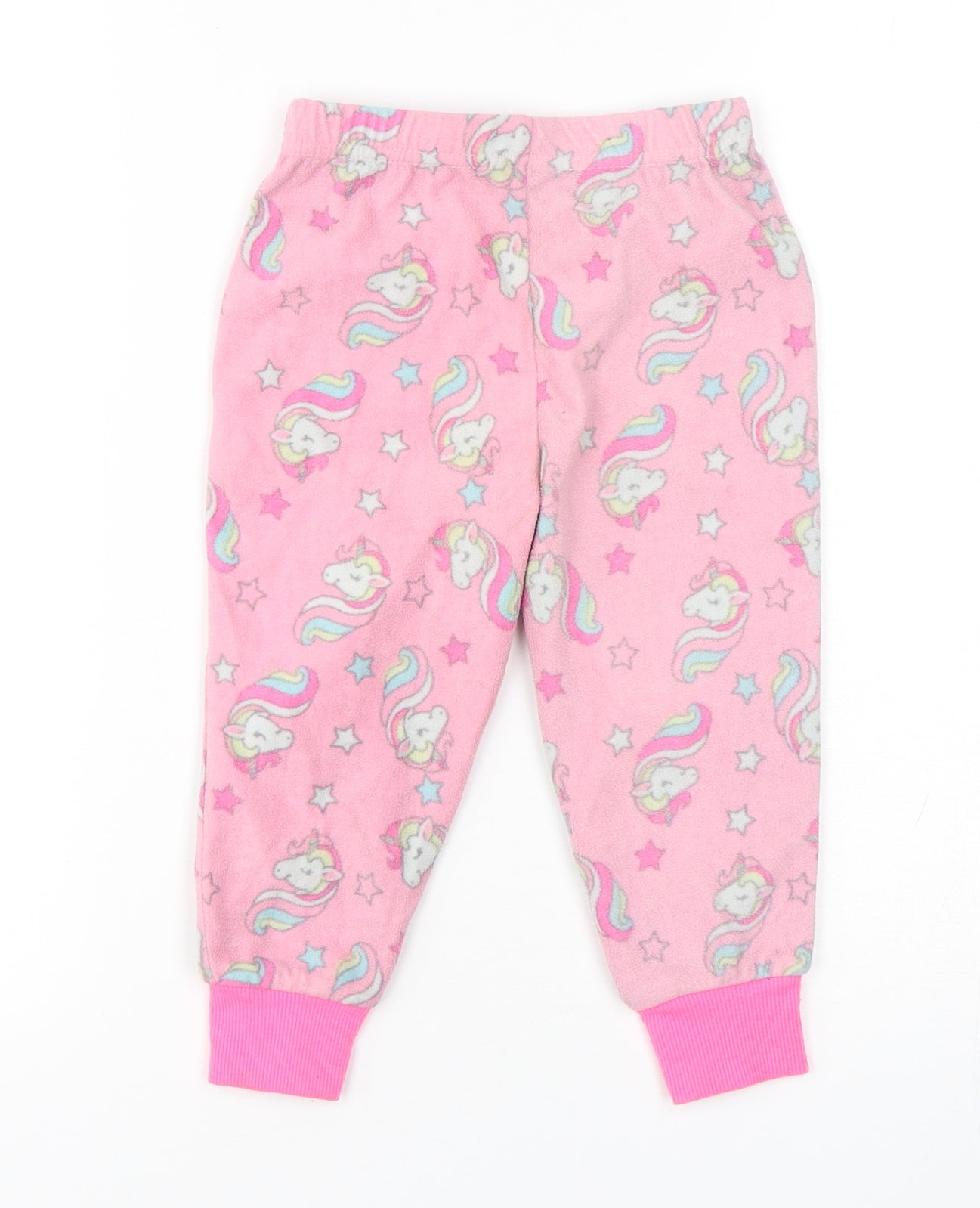 Dunnes Stores Girls Pink Geometric Polyester  Pyjama Pants Size 2-3 Years   - Unicorn