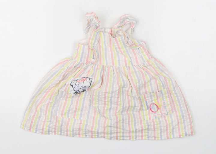 Tatty Teddy Girls Multicoloured Striped Cotton A-Line  Size 12-18 Months  Round Neck