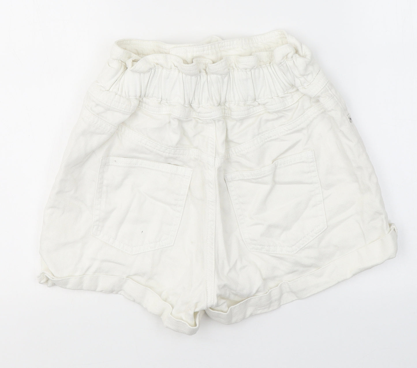 River Island Womens White  Cotton Hot Pants Shorts Size 8 L3 in Regular