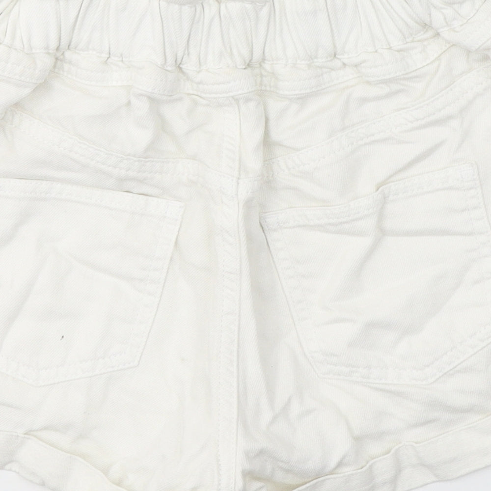 River Island Womens White  Cotton Hot Pants Shorts Size 8 L3 in Regular