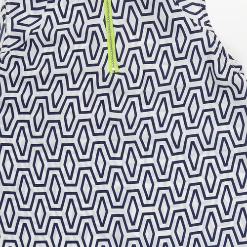 Rant&Rave Womens White Geometric Polyester Camisole Blouse Size 10 Round Neck