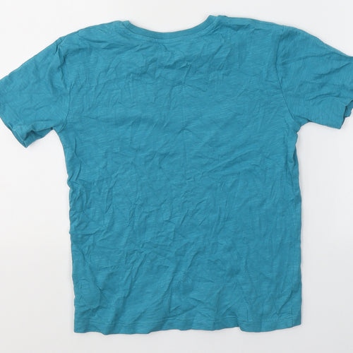 NEXT Boys Blue  Cotton Basic T-Shirt Size 5 Years Round Neck  - Dinosaur Woohoo