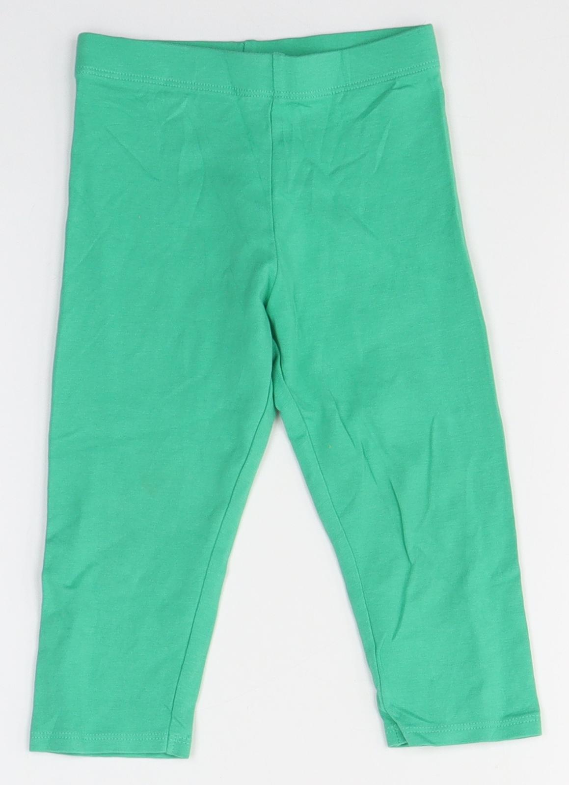 NEXT Girls Green  Cotton Jogger Trousers Size 2-3 Years  Slim  - Leggings