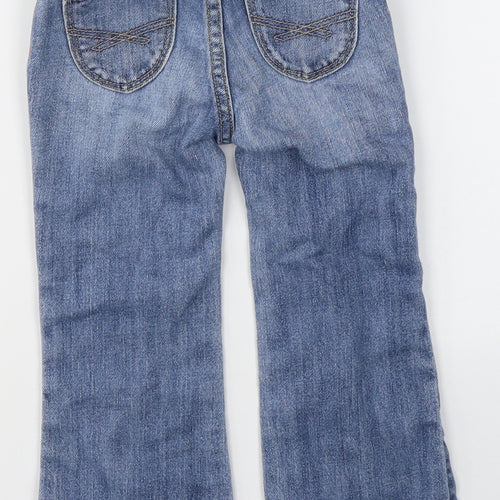 Gap Girls Blue Floral Cotton Flared Jeans Size 3 Years  Regular