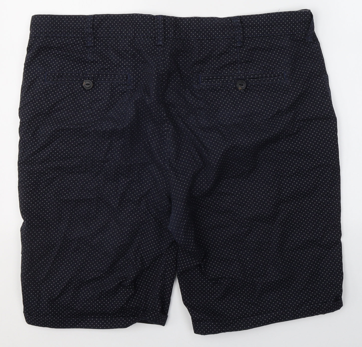 Red Herring Mens Blue Polka Dot Cotton Chino Shorts Size M L10 in Regular