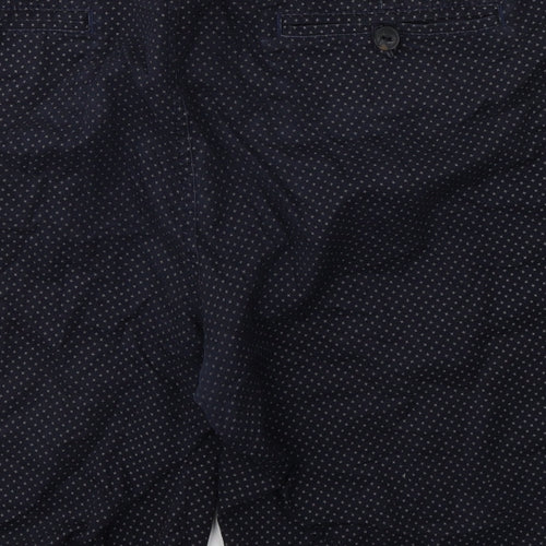 Red Herring Mens Blue Polka Dot Cotton Chino Shorts Size M L10 in Regular
