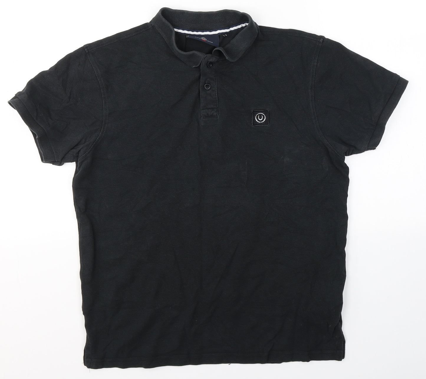 Duck and Cover Mens Black  Cotton  Polo Size S Collared