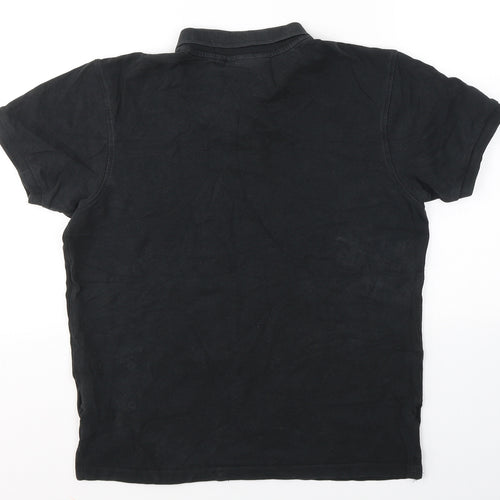 Duck and Cover Mens Black  Cotton  Polo Size S Collared