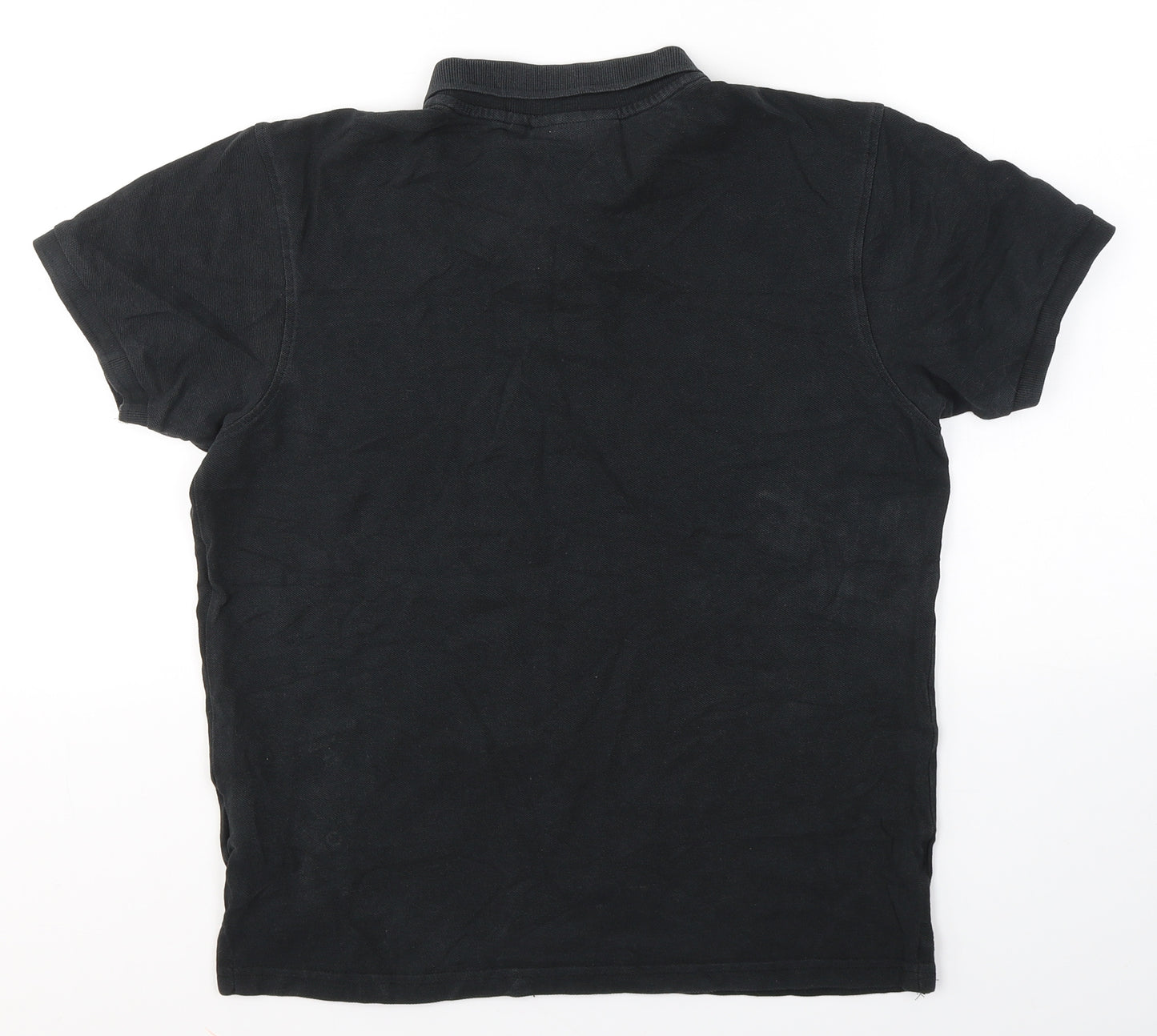 Duck and Cover Mens Black  Cotton  Polo Size S Collared