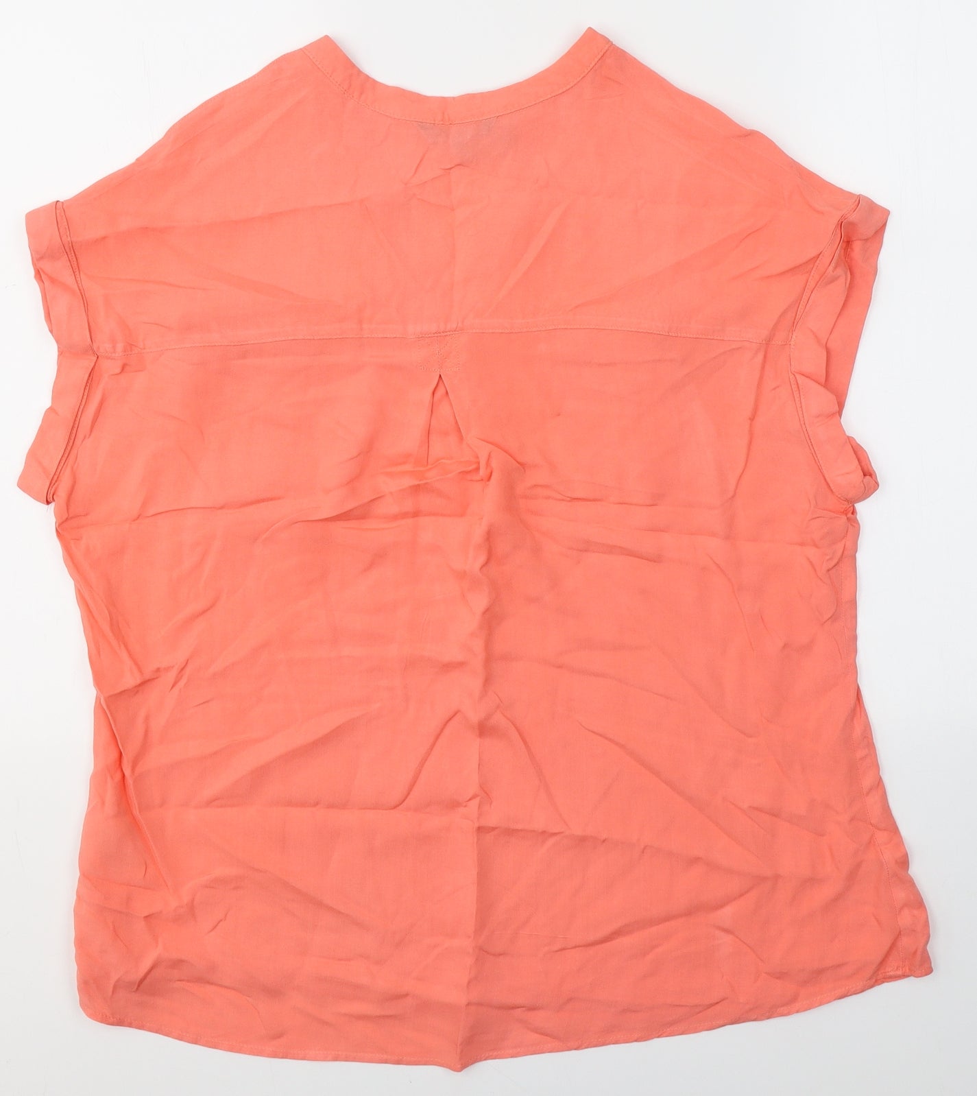 Peacocks Womens Pink  Viscose Basic T-Shirt Size 14 V-Neck
