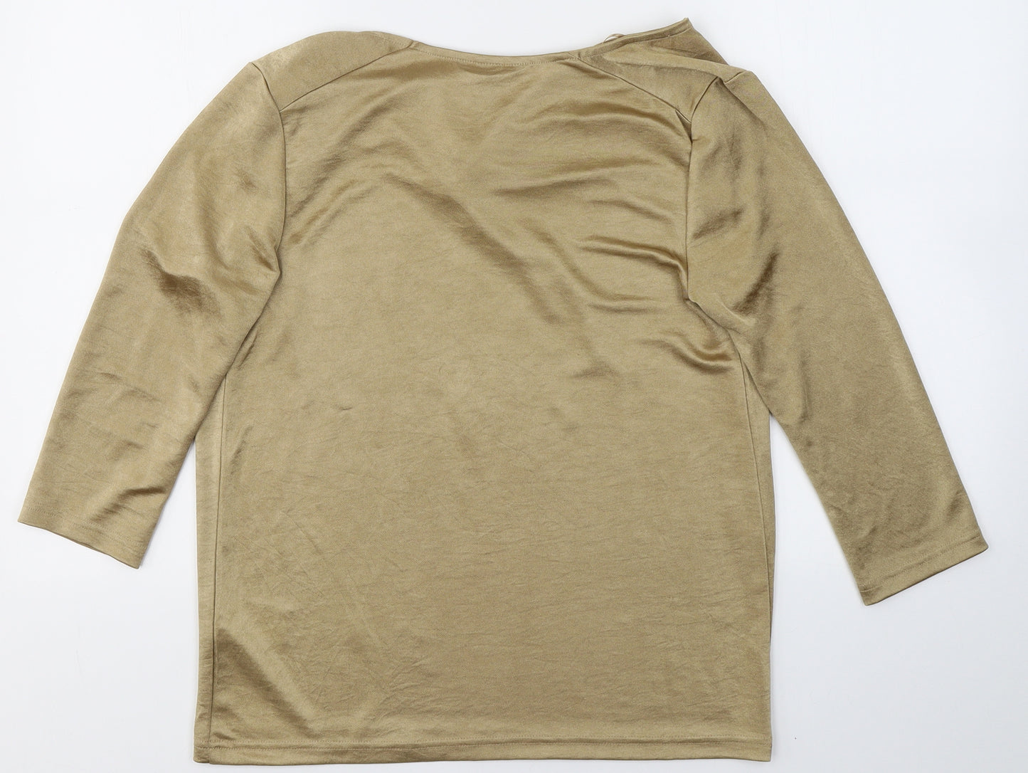 H&M Womens Gold  Polyester Basic Blouse Size S Scoop Neck