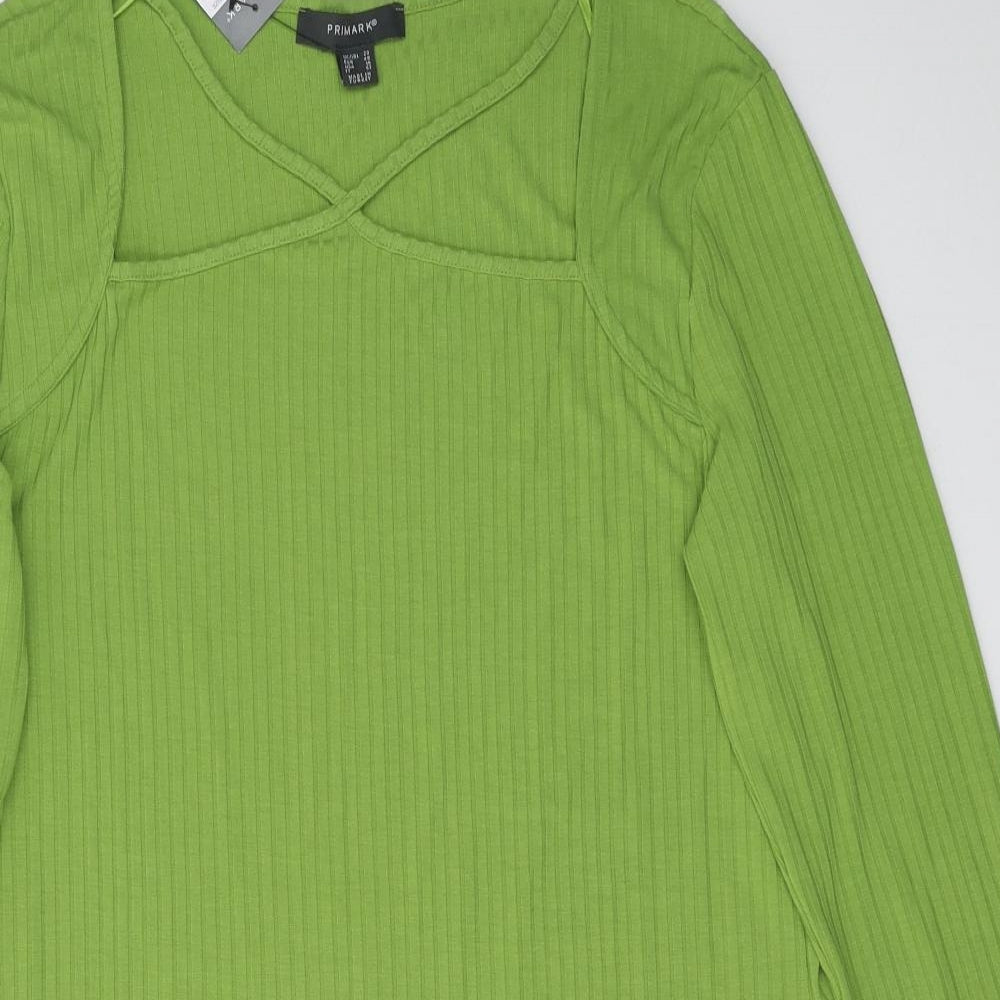 Primark Womens Green  Polyester Jumper Dress  Size 20  V-Neck