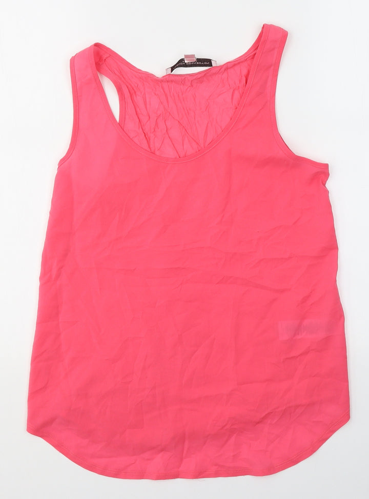 French Connection Womens Pink Polyester Basic Tank Size XS Round Neck