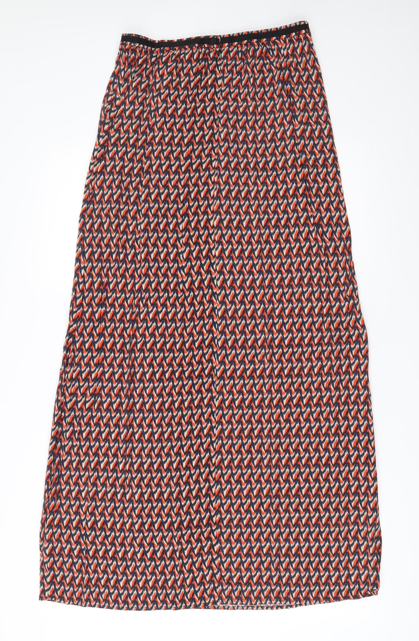 Kookai Womens Multicoloured Geometric Polyester Maxi Skirt Size 10   Zip