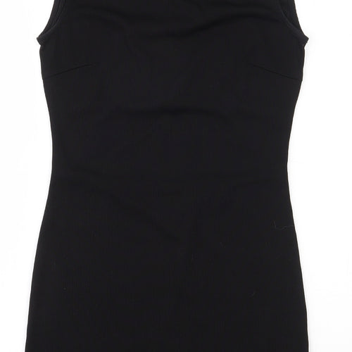 First and i Womens Black  Polyester Bodycon  Size M  Mock Neck Zip