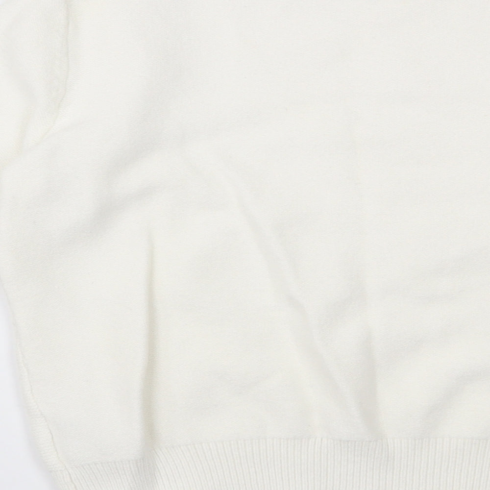 Oasis Womens Ivory Round Neck  Viscose Pullover Jumper Size M