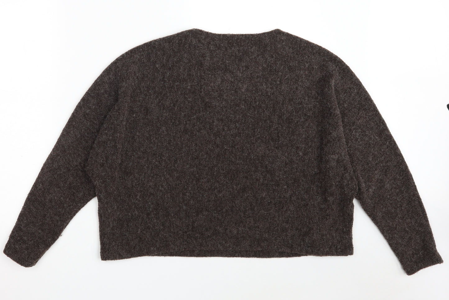 H&M Womens Brown Round Neck  Acrylic Pullover Jumper Size M
