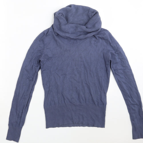 Florence & Fred Womens Blue High Neck  Viscose Pullover Jumper Size 8