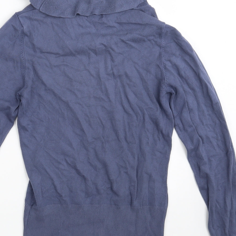 Florence & Fred Womens Blue High Neck  Viscose Pullover Jumper Size 8