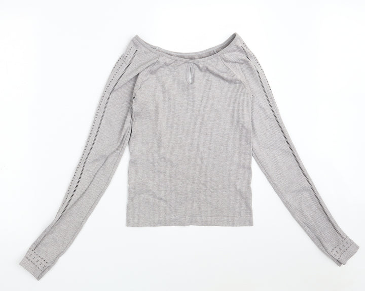 Hollister Womens Grey Nylon Pullover Sweatshirt Size M