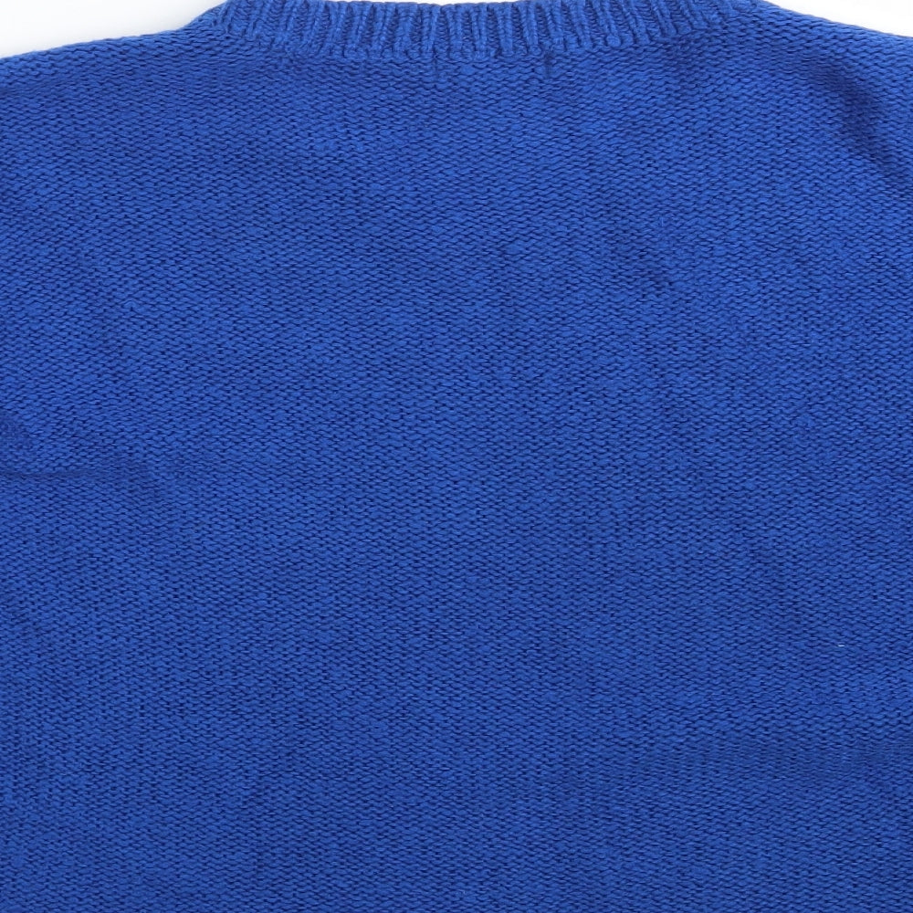 New Look Womens Blue Round Neck  Acrylic Pullover Jumper Size 16