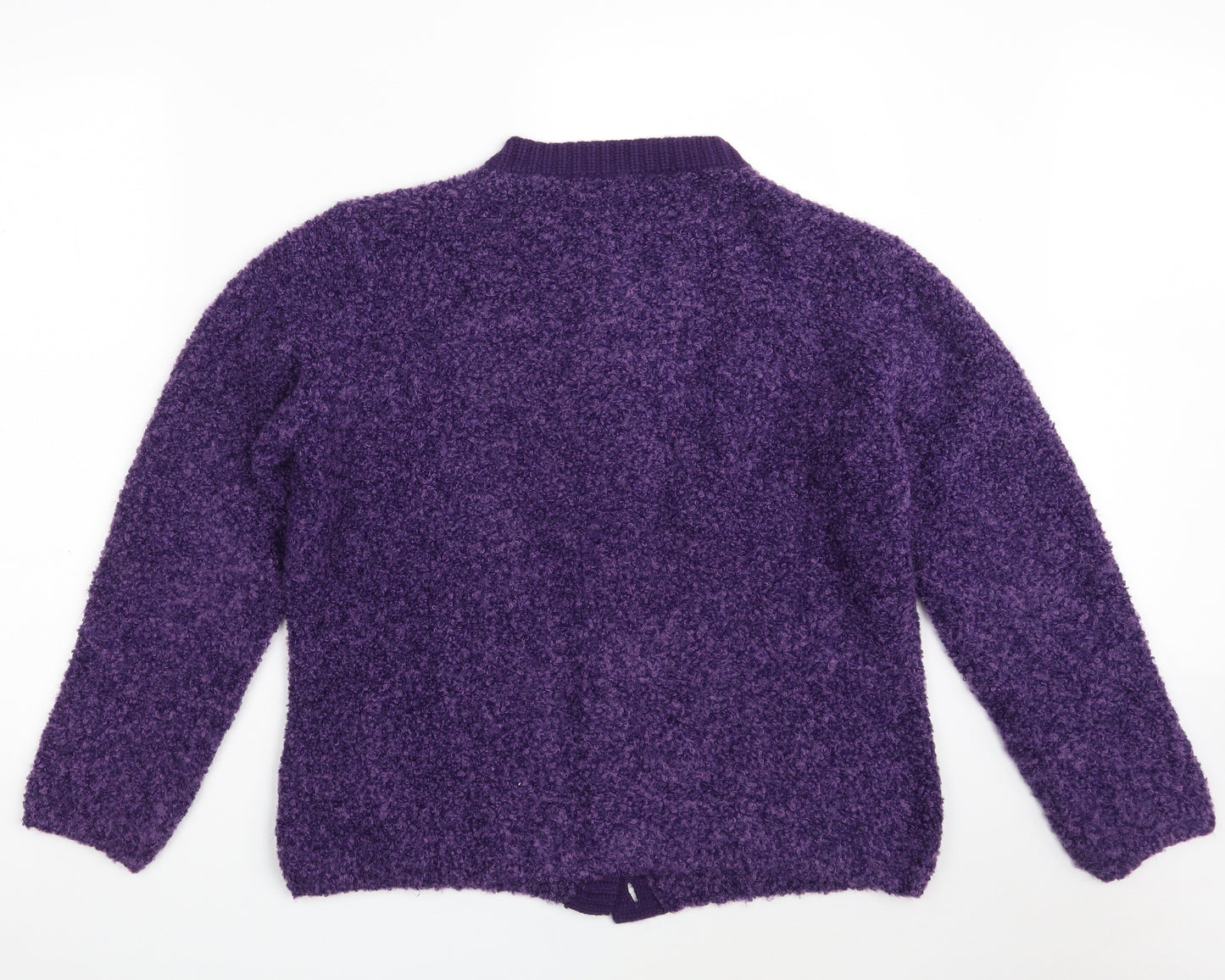 Honor Millburn Womens Purple Round Neck  Acrylic Cardigan Jumper Size 18