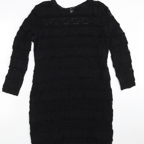 H&M Womens Black  Polyamide A-Line  Size L  Round Neck