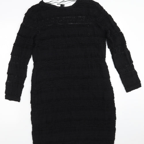 H&M Womens Black  Polyamide A-Line  Size L  Round Neck