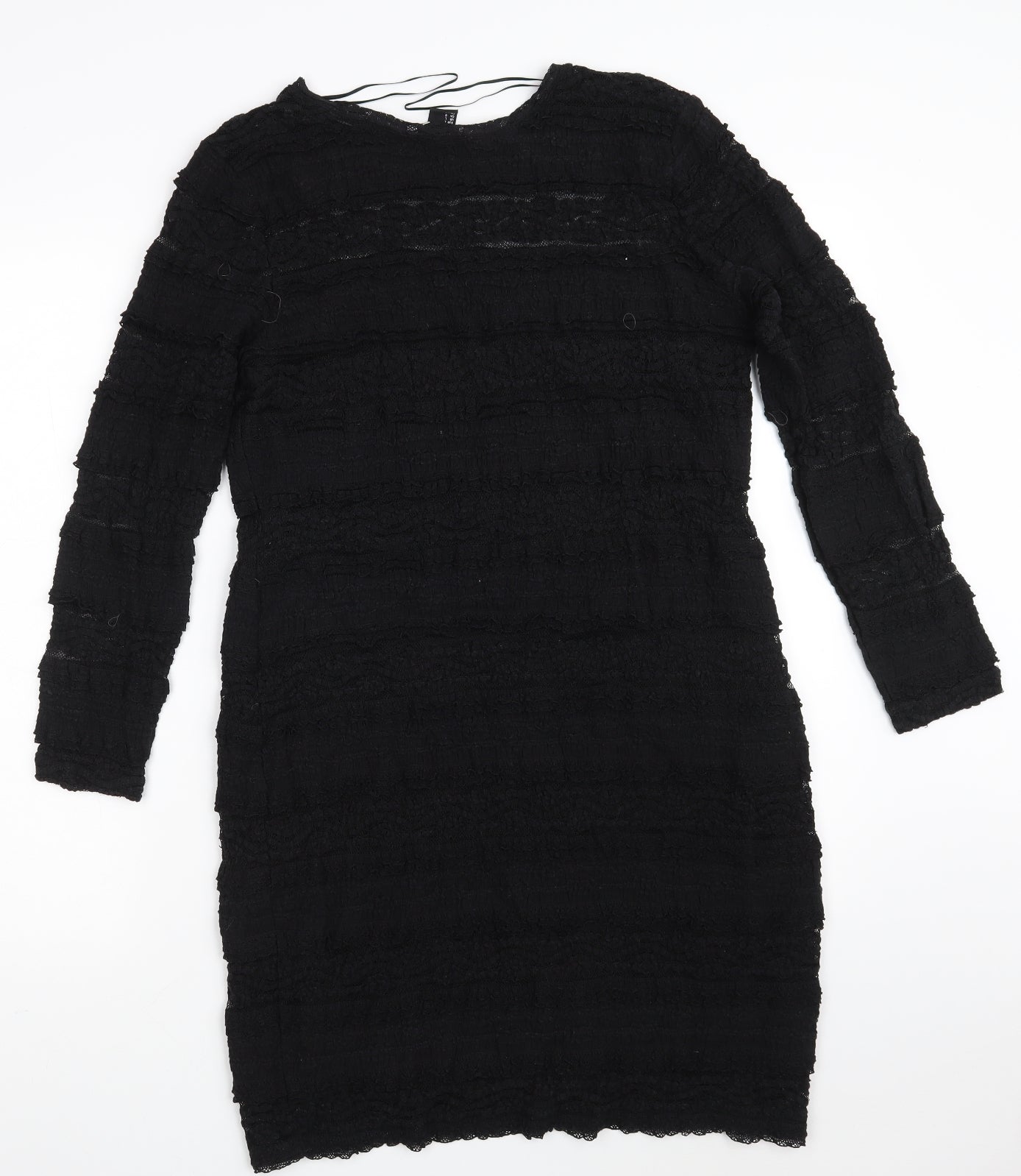 H&M Womens Black  Polyamide A-Line  Size L  Round Neck
