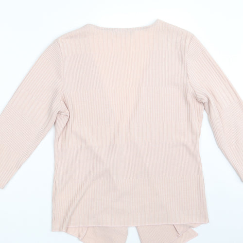Per Una Womens Pink V-Neck  Polyester Wrap Jumper Size 14