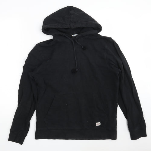 JACK & JONES Mens Black  Cotton Pullover Hoodie Size M