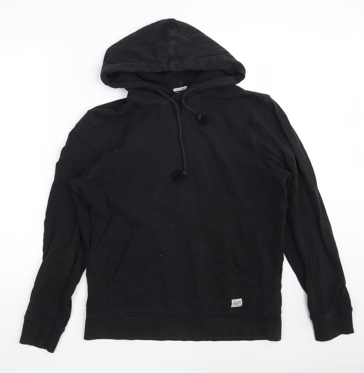 JACK & JONES Mens Black  Cotton Pullover Hoodie Size M