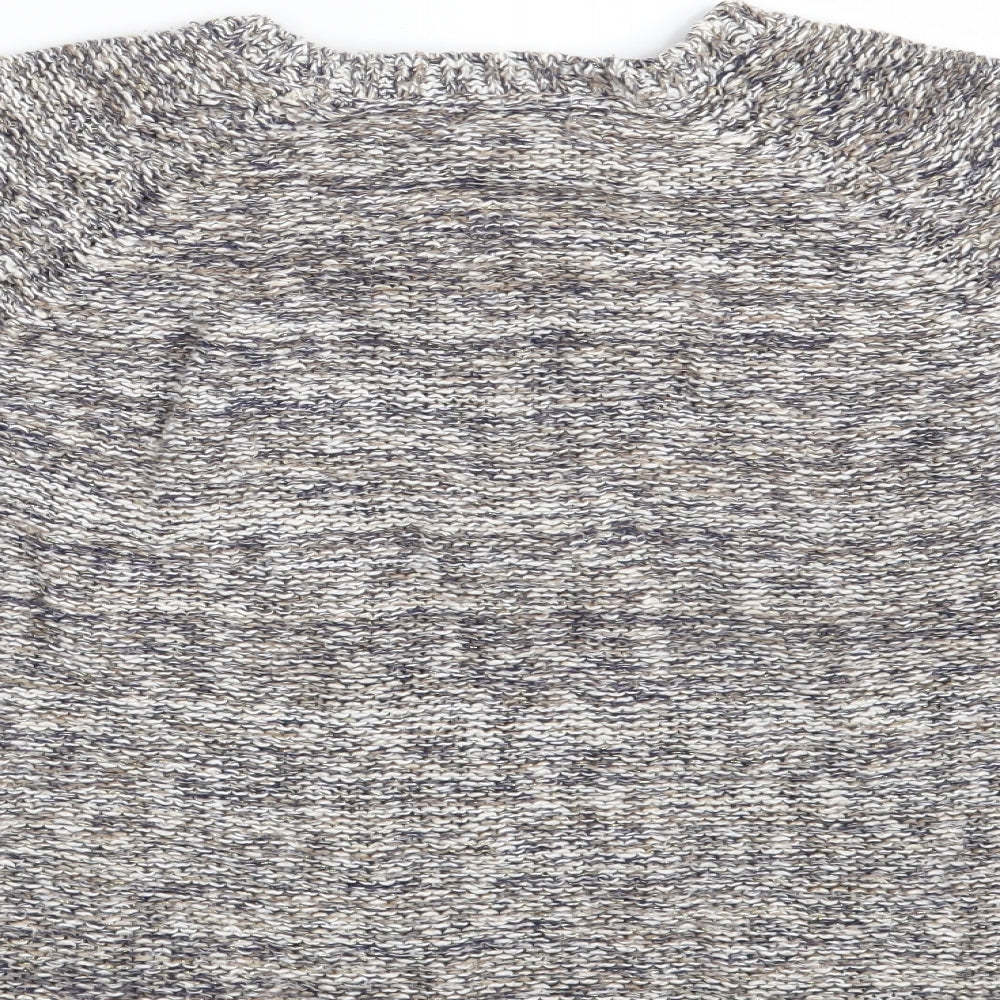 Soon Womens Beige Round Neck  Cotton Pullover Jumper Size 14
